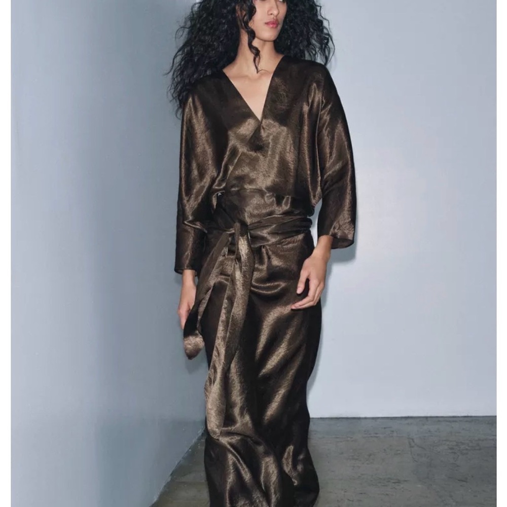 ZW COLLECTION SATIN EFFECT WRAP DRESS